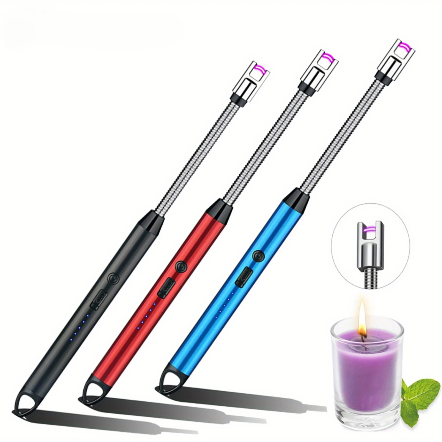 Electric Smoker Bbq - 3pcs Rechargeable Electric Lighters, TYPE-C Plasma