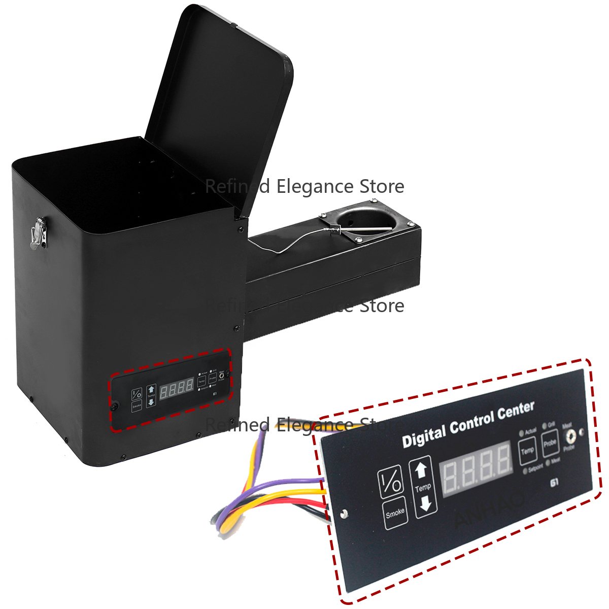Electric Smoker Bbq - Pellet BBQ Smoker Hopper Assembly Kit