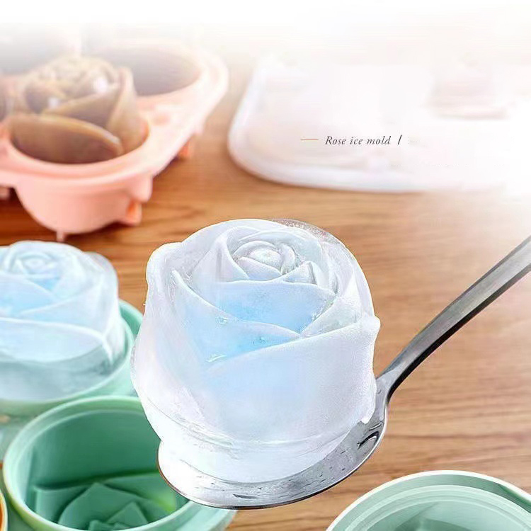 Kitchen Appliances Packages - 3D Rose Ice Molds 4 Holes