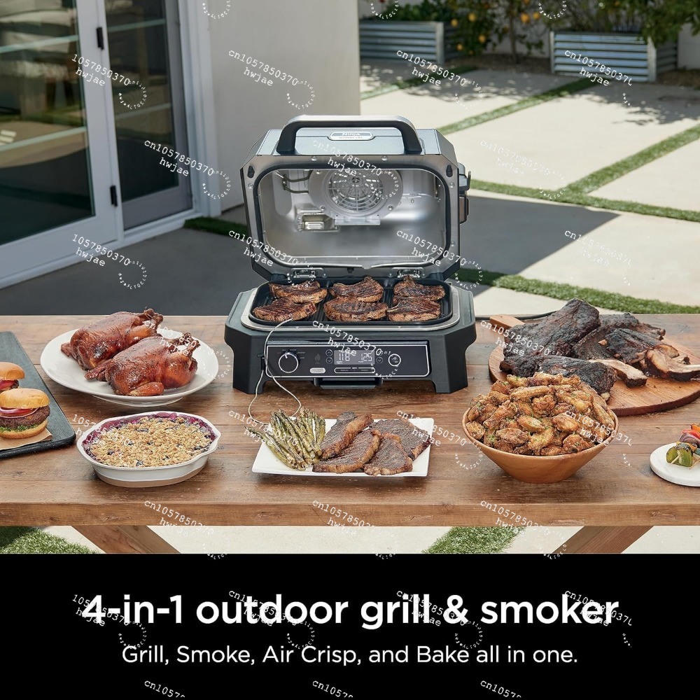 Electric Smoker Bbq - Ninja Wood--ireProXL 4-in-1 Outdoor Grill &