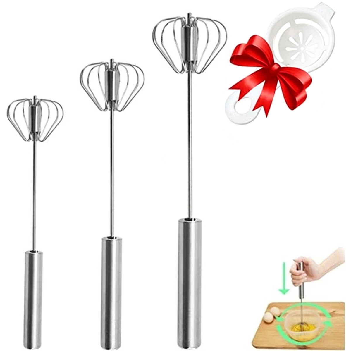 1/3pcs Stainless Steel Egg Bea - Kitchen Appliances Sales recension och pris